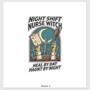 Adesivo Camiseta Retro de Halloween de Enfermeira Noturna