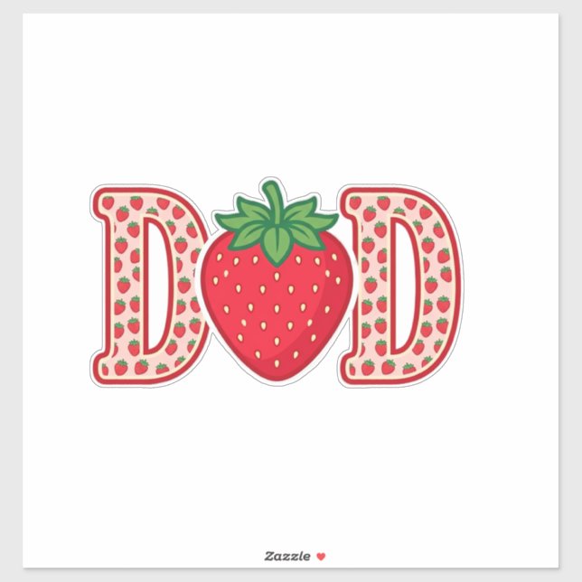 Adesivo Camiseta Vector Desenho de Letra Morango Pai_1 (Folha)
