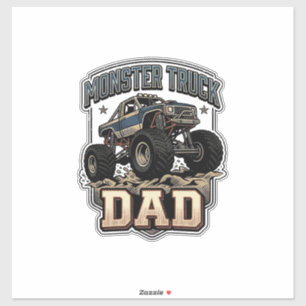 Adesivo Camiseta Vetorial Vintage de Pai de Caminhão Monst