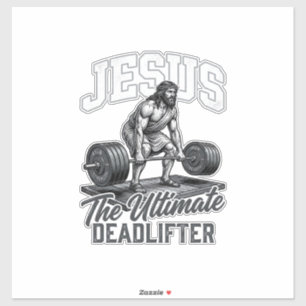 Adesivo Camiseta Vetorial Vintage Jesus Ultimate Deadlifte