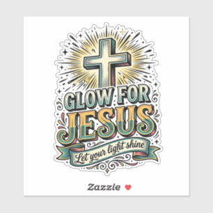 Adesivo Camiseta Vintage Cruz Cristã Brilhe Para Jesus