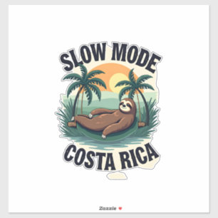 Adesivo Camiseta Vintage de Férias da Preguiça da Costa Ri
