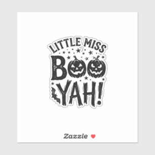 Adesivo Camiseta Vintage de Halloween Little Miss Boo Yah