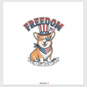 Adesivo Camiseta Vintage Gravura Patriota Liberdade Corgi_