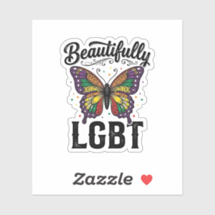 Adesivo Camiseta Vintage Orgulho Borboleta LGBT Lindamente