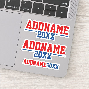 Adesivo Campanha Personalizada - Azul Vermelho Clássico co