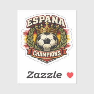 Adesivo Campeões do Mundo Espanha Emblema de Futebol Vinta