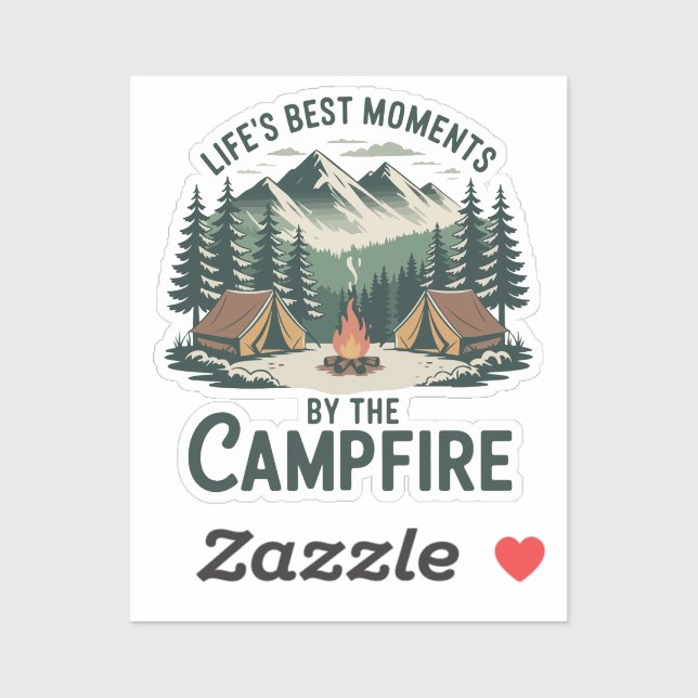 Adesivo Campfire Moments Sticker | Retro Camping Tent (Folha)