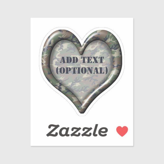 Adesivo Camuflagem de Floresta Coração (Folha)