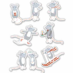 Adesivo Camundongos Cons no inverno