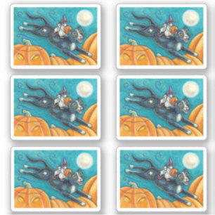 ADESIVO CAMUNDONO BRANCO E GATO NEGRO NA CAÇA DE SCAVENGER