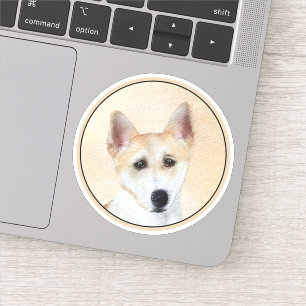 Adesivo Canaan Dog Painting - Arte de Cachorro Original