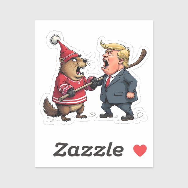 Adesivo Canadá lutando contra Trump (Folha)