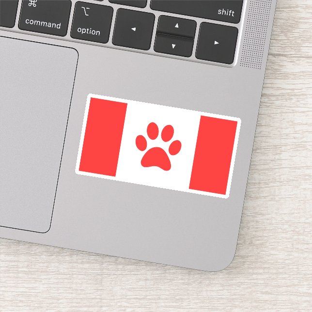 Adesivo Canada Paw Flag - Funny Canadian Flag (Detalhe)