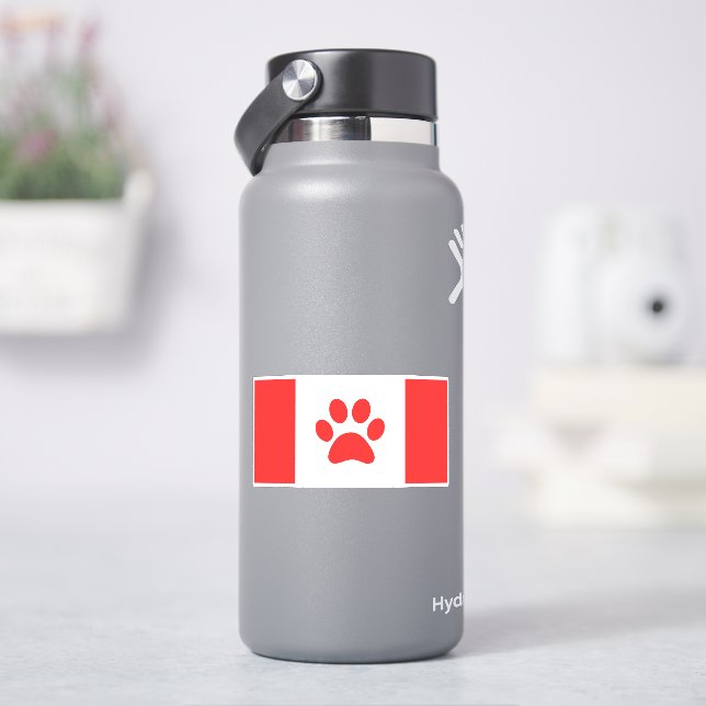 Adesivo Canada Paw Flag - Funny Canadian Flag (HidroFlask)