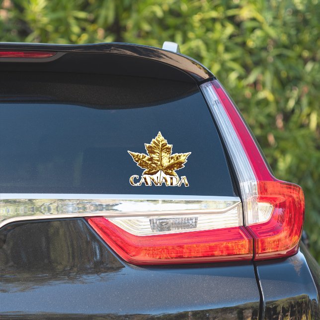 Adesivo Canadá Souvenir Stickers Mapeador Dourado (Lado do carro)