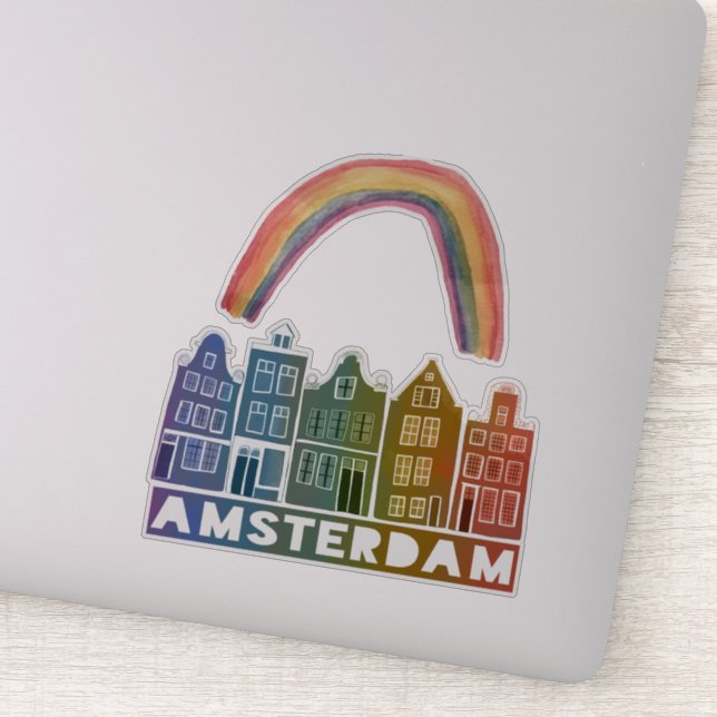 Adesivo Canal House Amsterdam Holland Rainbow Set (Detalhe)