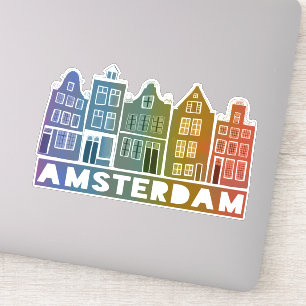 Adesivo Canal House Amsterdam Rainbow Holland Viagem
