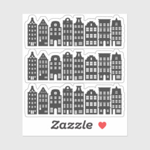 Adesivo Canal Row de Amsterdã Casas de Grachtenpanden Hola