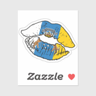 Adesivo Canarian Lipstick Love Flag