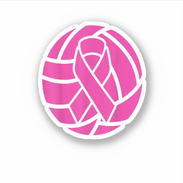 Adesivo Cancer de Voleibol T Fita Rosa (Frente)