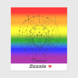 Adesivo Cancer Zodiac LGBTQ Orde Arco-Íris Design de Astro