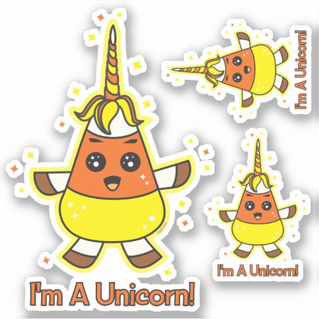 Adesivo Candy Corn Unicorn (Frente)