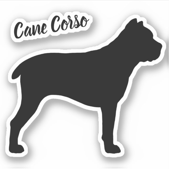Adesivo Cane Corso Silhouette Dog Brey Sticker (Frente)