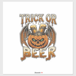 Adesivo Caneca de Abobora de Halloween de Ossos de Asas Ce