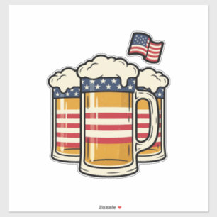 Adesivo Caneca de Cerveja Patriótica Design Vetorial Vinta