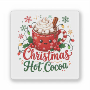 Adesivo Caneca de Chocolate Quente de Natal Fofa