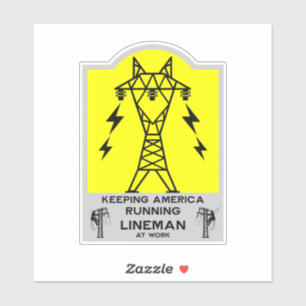 Adesivo Caneca Engraçada de Lineman – Presente de Lineman 