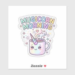 Adesivo Caneca Unicórnio Manhã Design Gráfico Zazzle Des
