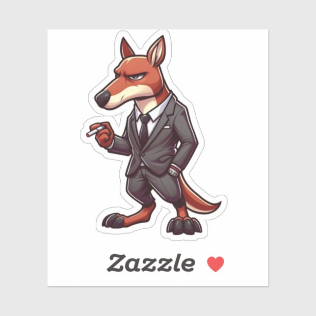 Adesivo canguru, animal chefe (Folha)