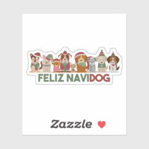 Adesivo Canhoto de Natal: Feliz Navidog
