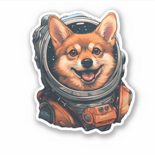 Adesivo Canina Astro Cão Shiba Inu Sticker (Frente)