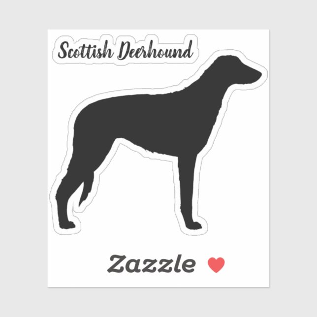 Adesivo Canina de Deerhound Escocês Silhout Vinyl Sticker (Folha)