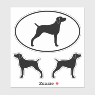 Adesivo Canina de Weimaraner Silhouettes Weim Vinyl Sticke