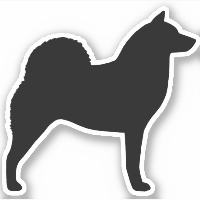 Adesivo Canino Negro Legal de Silhoule Spitz (Frente)