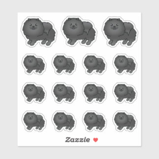 Adesivo Caninos de Cartoon Pomeranianos