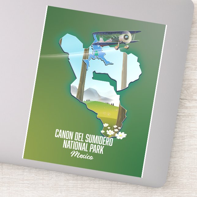 Adesivo Canon del Sumidero, mapa do méxico (Detalhe)