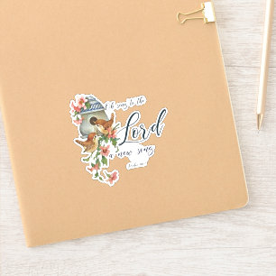 Adesivo Cante para o Senhor, pássaros e casa