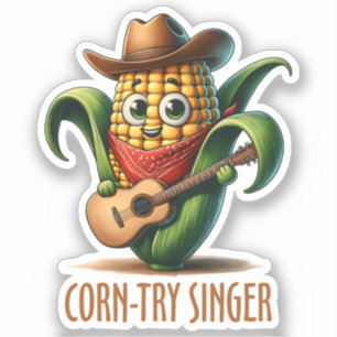 Adesivo Cantor de Milho Funny Corn Pun