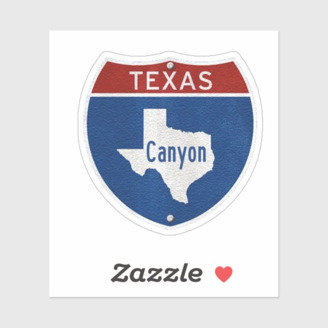 Adesivo Canyon Texas Road Sign (Folha)