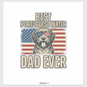 Adesivo Cão de Água Português Pai Patriótico Vintage