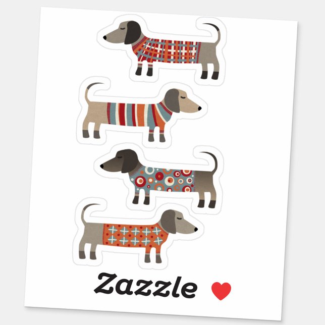 Adesivo Cão de Enchimento (Fun Dachshund Wiener Sausage Dog die cut stickers)