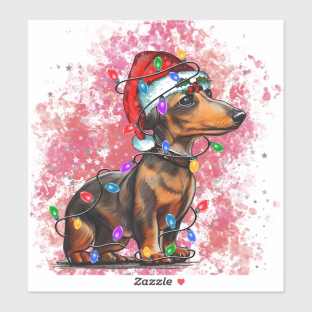 Adesivo Cão de Natal (Folha)