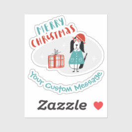 Adesivo Cão de Natal Personalizado