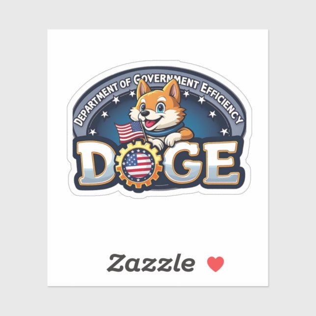 Adesivo Cão Do Departamento De Eficiência Do Governo (Folha)
