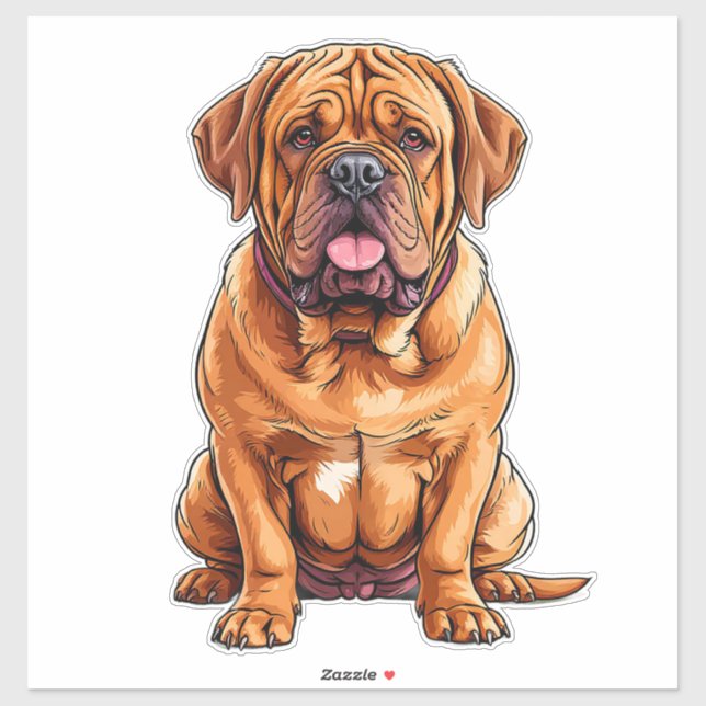 Adesivo Cão Dogue de Bordeaux (Folha)